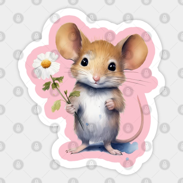 Cute mouse Sticker by RosaliArt